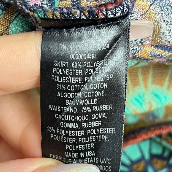 Anthropologie Morgan Carper Nomad Geometric Boho Print Pleated Mini Skirt - Picture 10 of 10